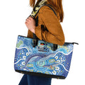 NAIDOC Week 2026 Leather Tote Bag Dreaming of Whales Aboriginal Dot Art
