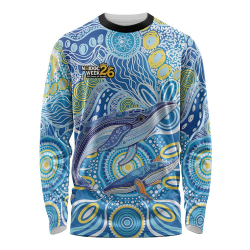 NAIDOC Week 2026 Long Sleeve Shirt Dreaming of Whales Aboriginal Dot Art