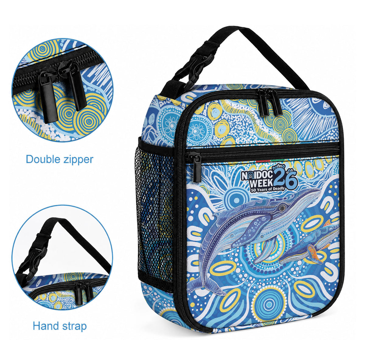 NAIDOC Week 2026 Lunch Bag Dreaming of Whales Aboriginal Dot Art