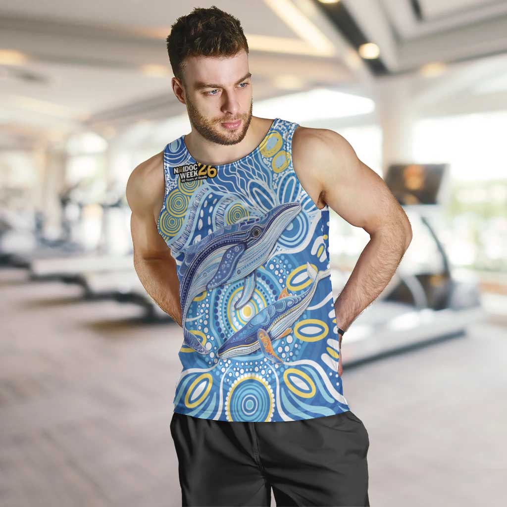 NAIDOC Week 2026 Men Tank Top Dreaming of Whales Aboriginal Dot Art