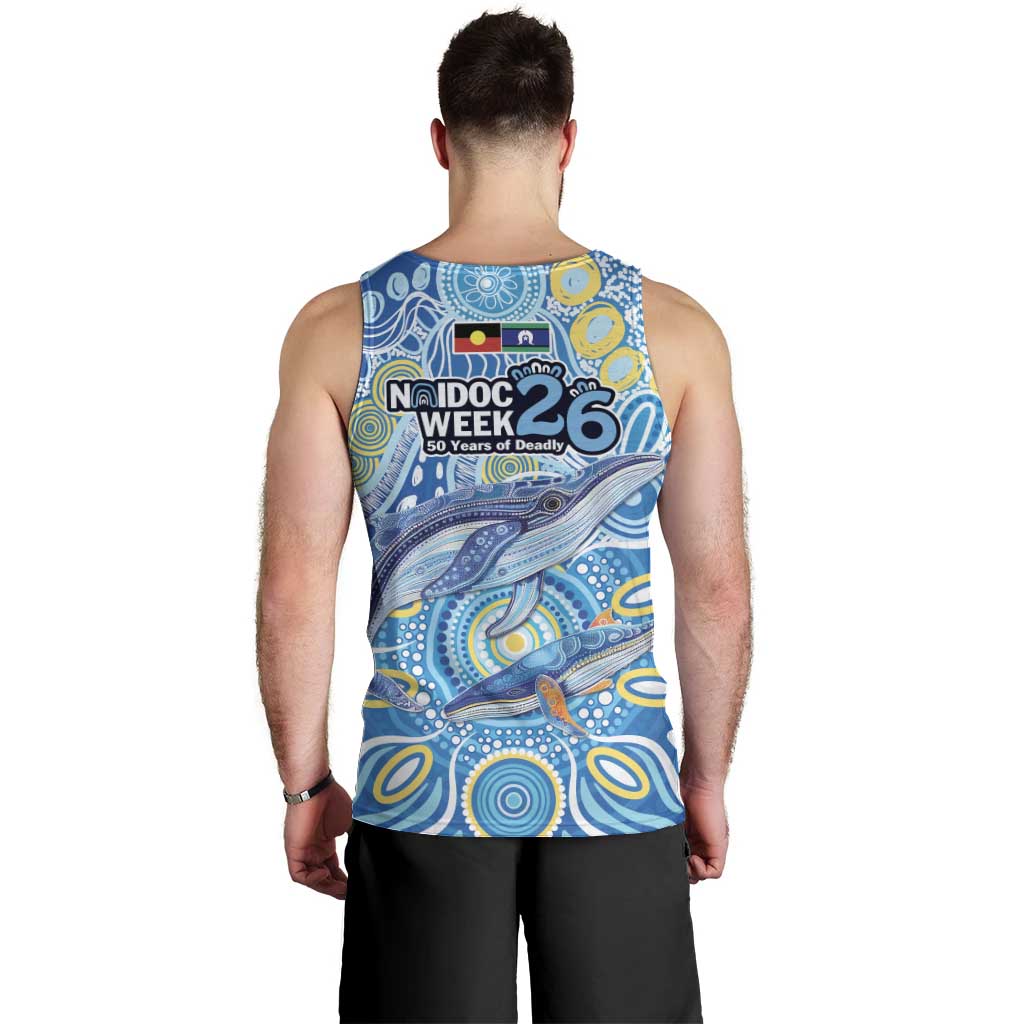 NAIDOC Week 2026 Men Tank Top Dreaming of Whales Aboriginal Dot Art