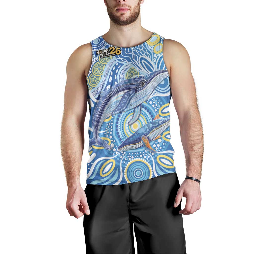 NAIDOC Week 2026 Men Tank Top Dreaming of Whales Aboriginal Dot Art