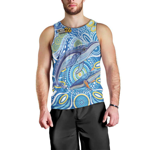 NAIDOC Week 2026 Men Tank Top Dreaming of Whales Aboriginal Dot Art