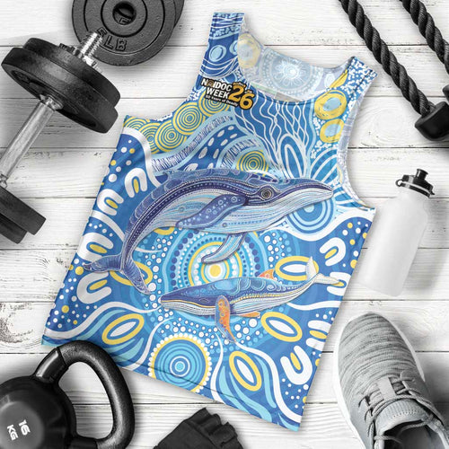 NAIDOC Week 2026 Men Tank Top Dreaming of Whales Aboriginal Dot Art