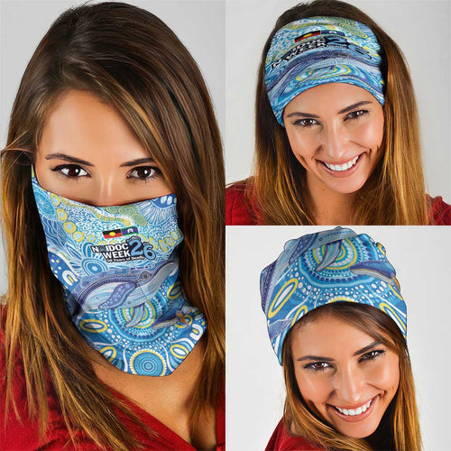 NAIDOC Week 2026 Neck Gaiter Dreaming of Whales Aboriginal Dot Art