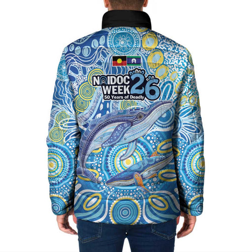 NAIDOC Week 2026 Padded Jacket Dreaming of Whales Aboriginal Dot Art
