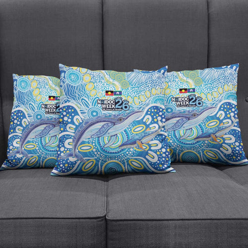 NAIDOC Week 2026 Pillow Cover Dreaming of Whales Aboriginal Dot Art