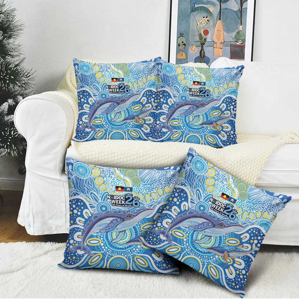NAIDOC Week 2026 Pillow Cover Dreaming of Whales Aboriginal Dot Art
