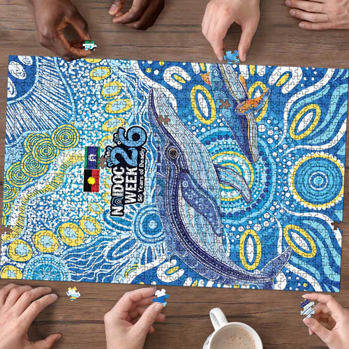 NAIDOC Week 2026 Puzzle Dreaming of Whales Aboriginal Dot Art