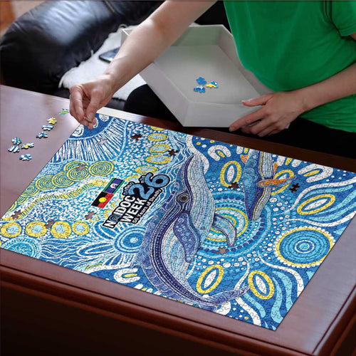 NAIDOC Week 2026 Puzzle Dreaming of Whales Aboriginal Dot Art
