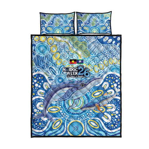 NAIDOC Week 2026 Quilt Bed Set Dreaming of Whales Aboriginal Dot Art