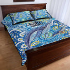 NAIDOC Week 2026 Quilt Bed Set Dreaming of Whales Aboriginal Dot Art