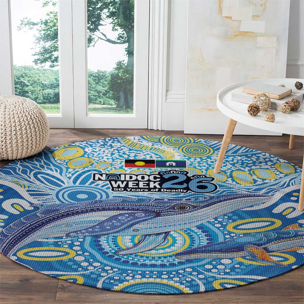 NAIDOC Week 2026 Round Carpet Dreaming of Whales Aboriginal Dot Art