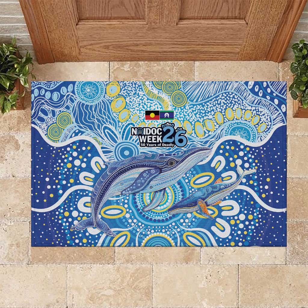 NAIDOC Week 2026 Rubber Doormat Dreaming of Whales Aboriginal Dot Art