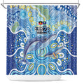 NAIDOC Week 2026 Shower Curtain Dreaming of Whales Aboriginal Dot Art