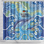 NAIDOC Week 2026 Shower Curtain Dreaming of Whales Aboriginal Dot Art