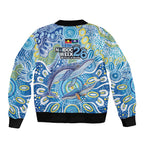 NAIDOC Week 2026 Sleeve Zip Bomber Jacket Dreaming of Whales Aboriginal Dot Art