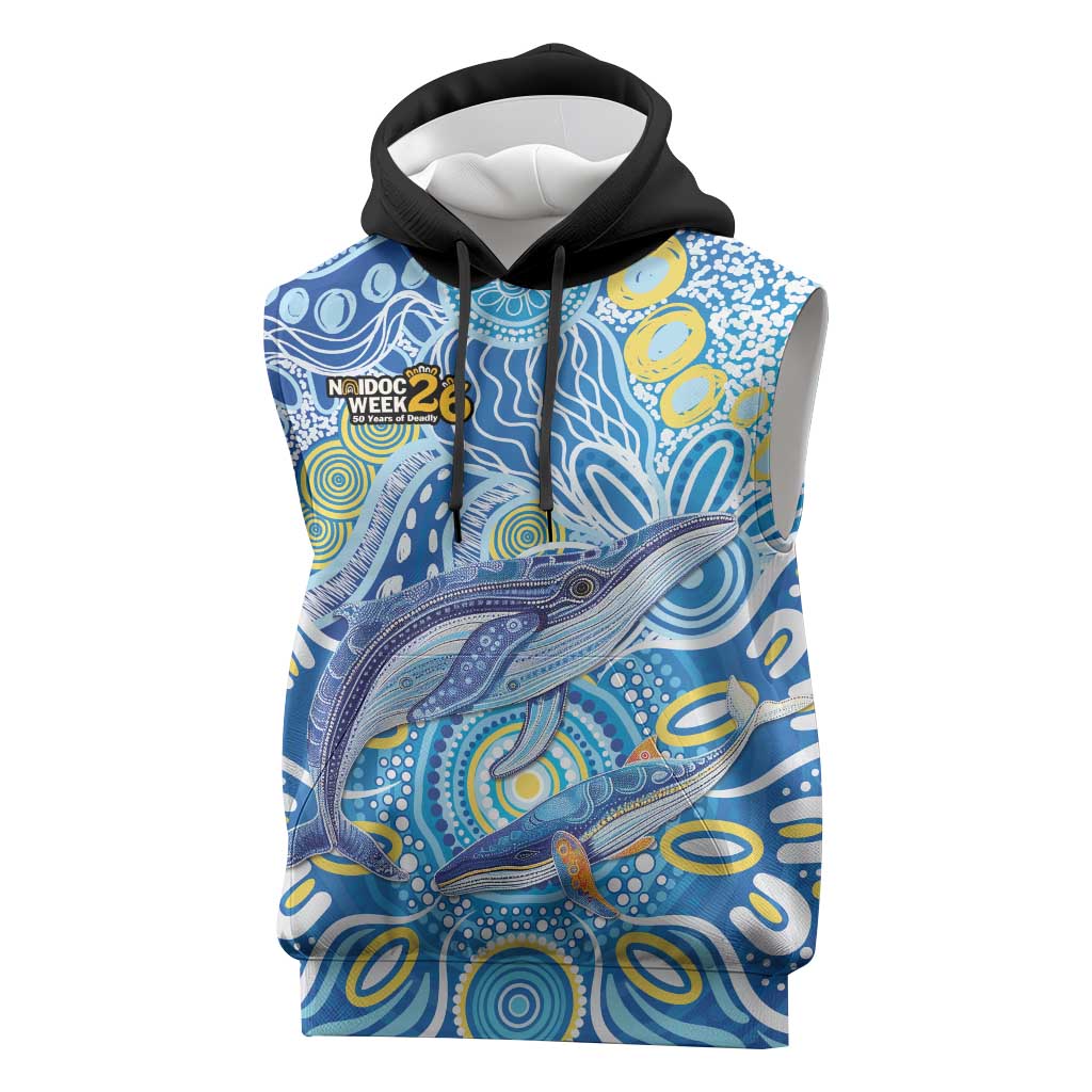NAIDOC Week 2026 Sleeveless Hoodie Dreaming of Whales Aboriginal Dot Art