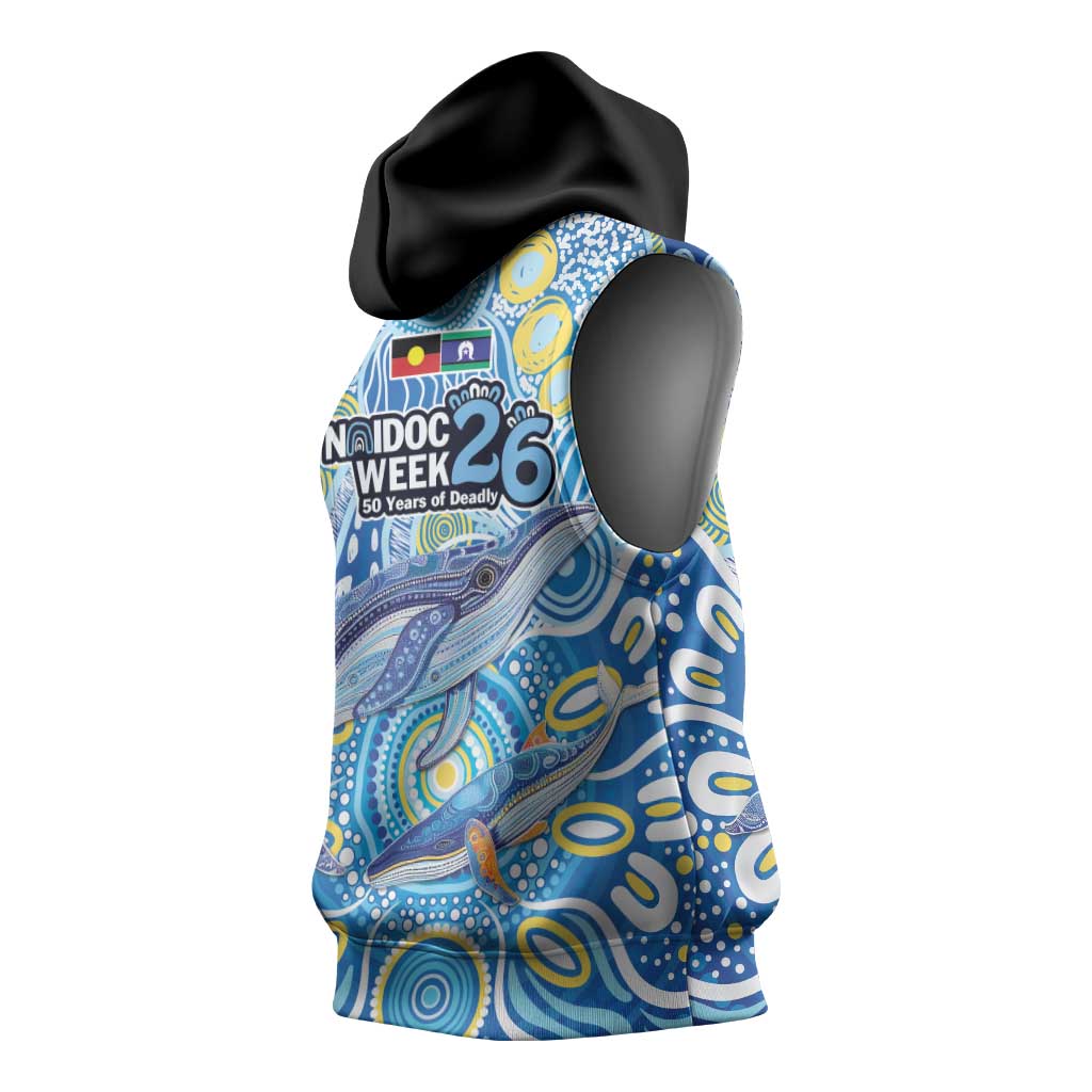 NAIDOC Week 2026 Sleeveless Hoodie Dreaming of Whales Aboriginal Dot Art