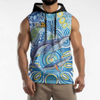 NAIDOC Week 2026 Sleeveless Hoodie Dreaming of Whales Aboriginal Dot Art