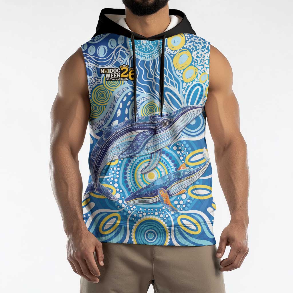 NAIDOC Week 2026 Sleeveless Hoodie Dreaming of Whales Aboriginal Dot Art