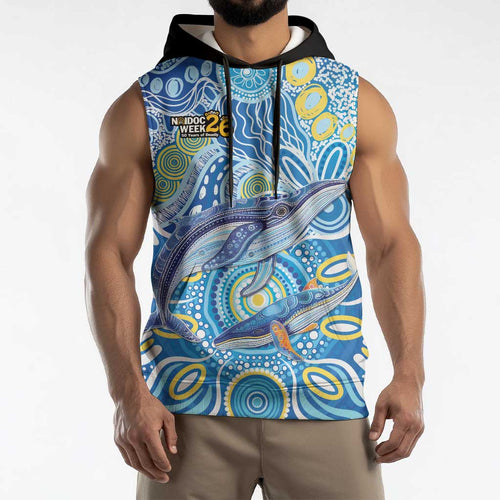 NAIDOC Week 2026 Sleeveless Hoodie Dreaming of Whales Aboriginal Dot Art