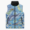 NAIDOC Week 2026 Sleeveless Puffer Jacket Dreaming of Whales Aboriginal Dot Art