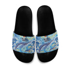 NAIDOC Week 2026 Slide Sandals Dreaming of Whales Aboriginal Dot Art
