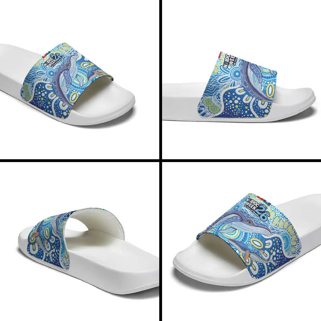 NAIDOC Week 2026 Slide Sandals Dreaming of Whales Aboriginal Dot Art