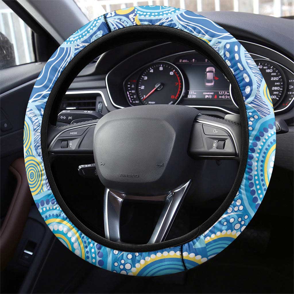 NAIDOC Week 2026 Steering Wheel Cover Dreaming of Whales Aboriginal Dot Art