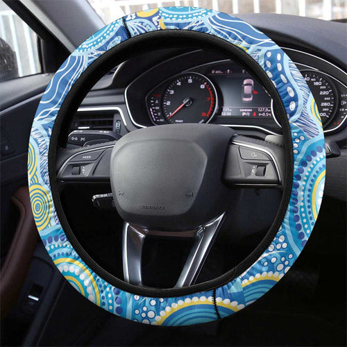 NAIDOC Week 2026 Steering Wheel Cover Dreaming of Whales Aboriginal Dot Art