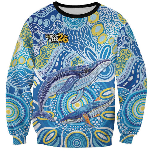 NAIDOC Week 2026 Sweatshirt Dreaming of Whales Aboriginal Dot Art
