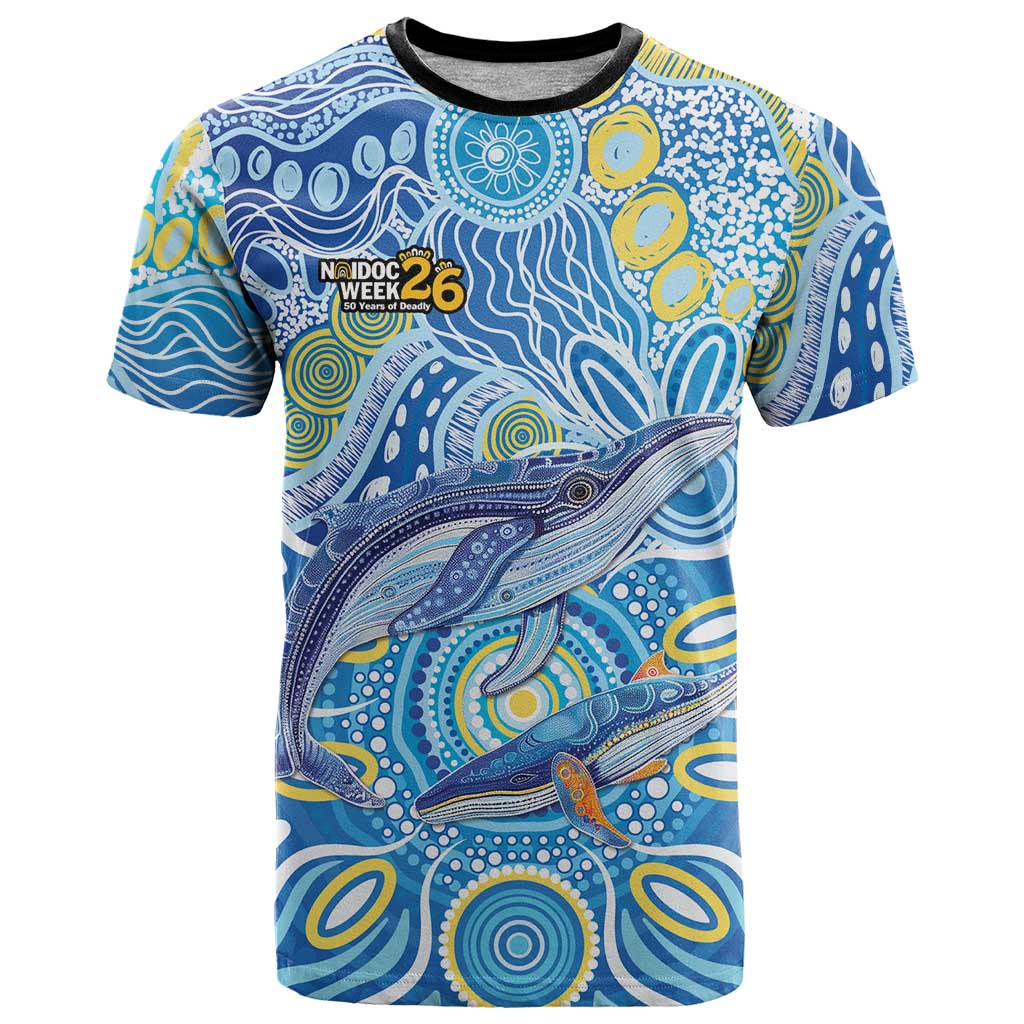 NAIDOC Week 2026 T Shirt Dreaming of Whales Aboriginal Dot Art