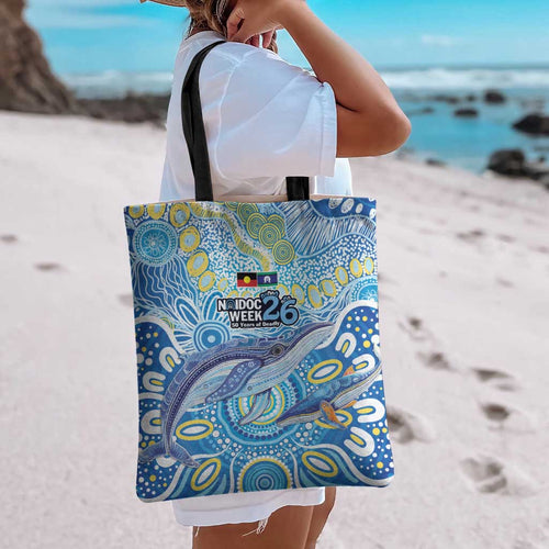 NAIDOC Week 2026 Tote Bag Dreaming of Whales Aboriginal Dot Art