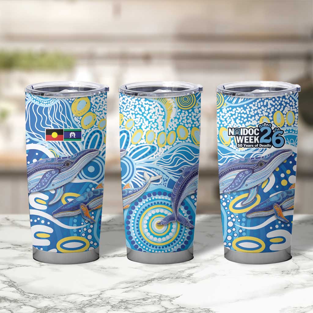 NAIDOC Week 2026 Tumbler Cup Dreaming of Whales Aboriginal Dot Art