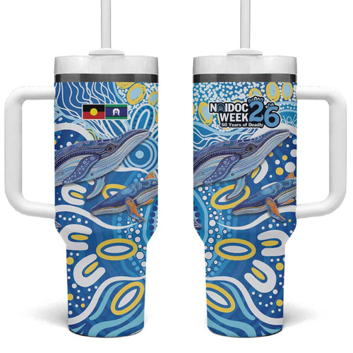 NAIDOC Week 2026 Tumbler With Handle Dreaming of Whales Aboriginal Dot Art