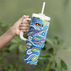 NAIDOC Week 2026 Tumbler With Handle Dreaming of Whales Aboriginal Dot Art