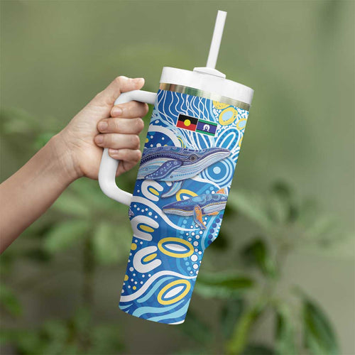 NAIDOC Week 2026 Tumbler With Handle Dreaming of Whales Aboriginal Dot Art
