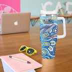 NAIDOC Week 2026 Tumbler With Handle Dreaming of Whales Aboriginal Dot Art