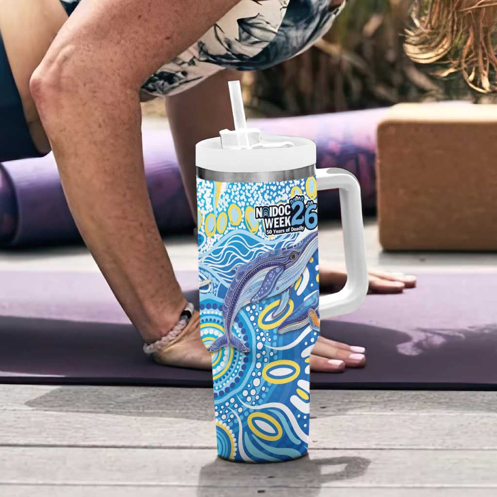 NAIDOC Week 2026 Tumbler With Handle Dreaming of Whales Aboriginal Dot Art