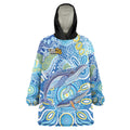 NAIDOC Week 2026 Wearable Blanket Hoodie Dreaming of Whales Aboriginal Dot Art