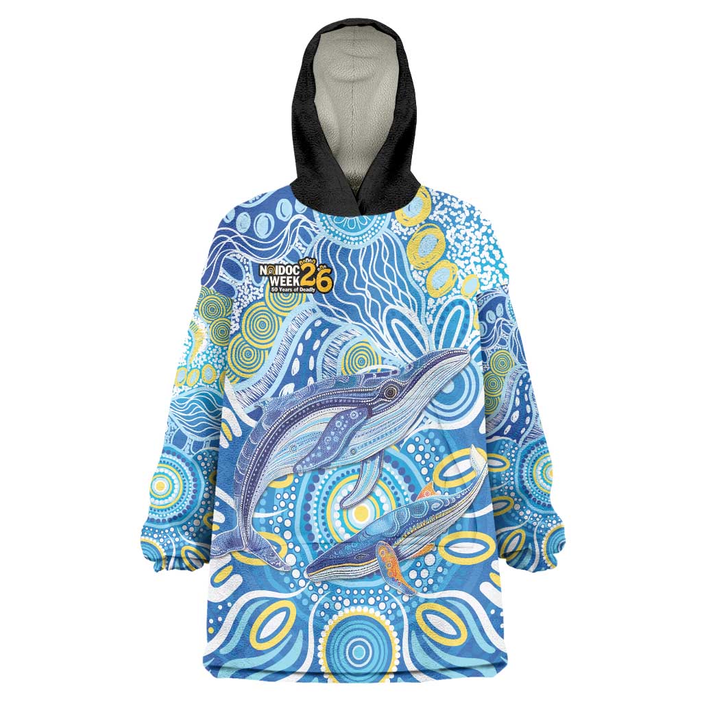 NAIDOC Week 2026 Wearable Blanket Hoodie Dreaming of Whales Aboriginal Dot Art