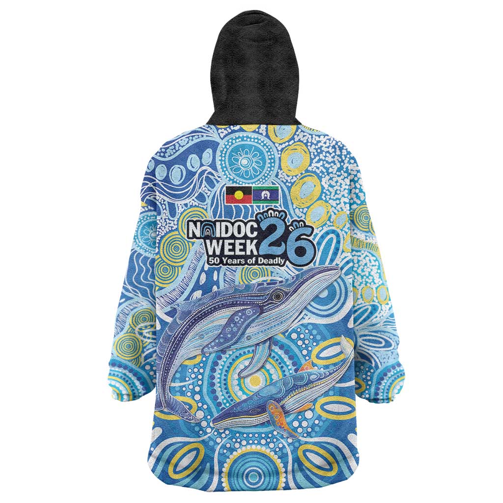 NAIDOC Week 2026 Wearable Blanket Hoodie Dreaming of Whales Aboriginal Dot Art