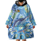 NAIDOC Week 2026 Wearable Blanket Hoodie Dreaming of Whales Aboriginal Dot Art