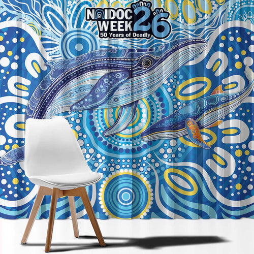 NAIDOC Week 2026 Window Curtain Dreaming of Whales Aboriginal Dot Art