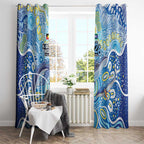 NAIDOC Week 2026 Window Curtain Dreaming of Whales Aboriginal Dot Art