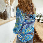 NAIDOC Week 2026 Women Casual Shirt Dreaming of Whales Aboriginal Dot Art