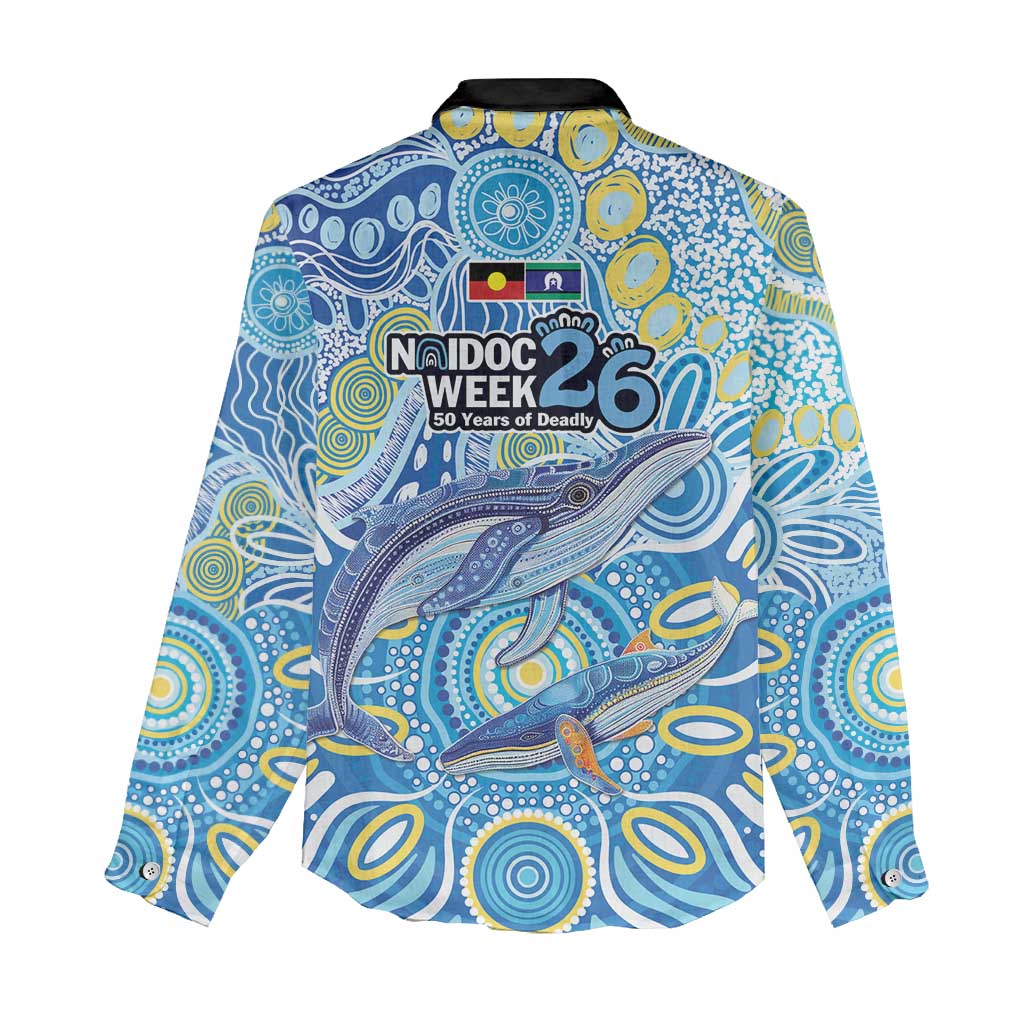 NAIDOC Week 2026 Women Casual Shirt Dreaming of Whales Aboriginal Dot Art
