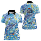 NAIDOC Week 2026 Women Polo Shirt Dreaming of Whales Aboriginal Dot Art