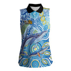 NAIDOC Week 2026 Women Sleeveless Polo Shirt Dreaming of Whales Aboriginal Dot Art